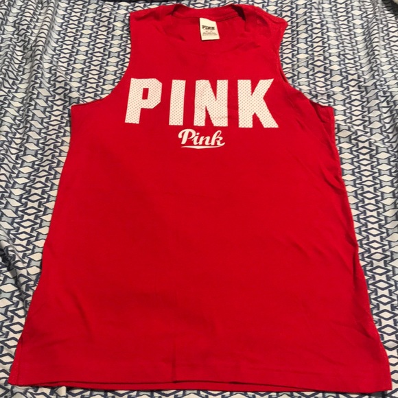 Red and white pink tank top - Picture 1 of 2